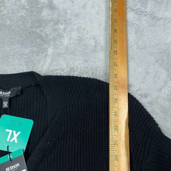 Hudson Los Angeles 100% Cotton Buttondown Cardigan XL Black 6644 - Picture 4 of 8
